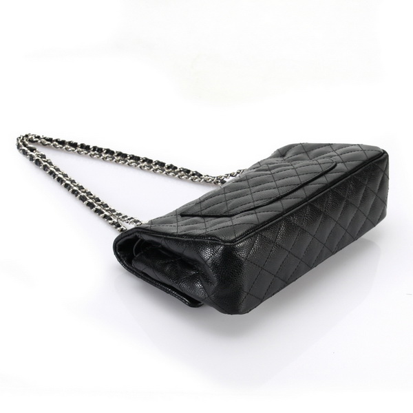 Chanel Classic Flap Bag Caviar Leather A1112 Black