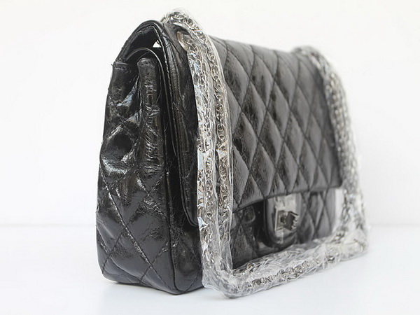 Chanel 2.55 Classic Quilted Flap Bag Black Cow Leather 35454