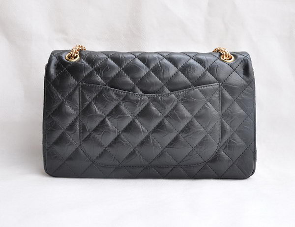 Chanel 2.55 Series Falp Bag Black with Gold Chain 30226