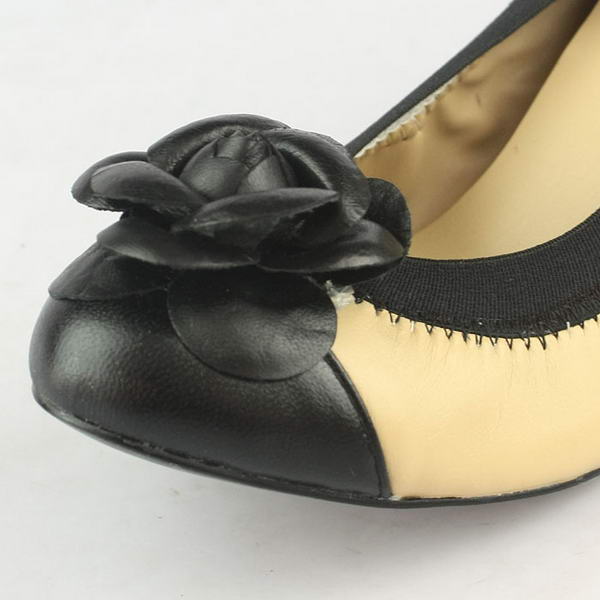 Chanel Camellia Sheepskin Pumps Apricot