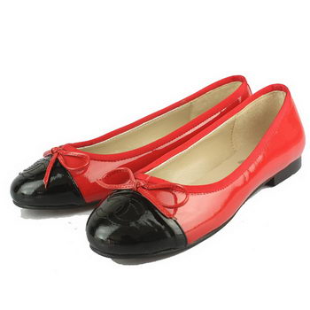 Chanel Patent Leather Ballet Flats Red