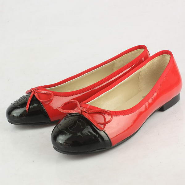 Chanel Patent Leather Ballet Flats Red