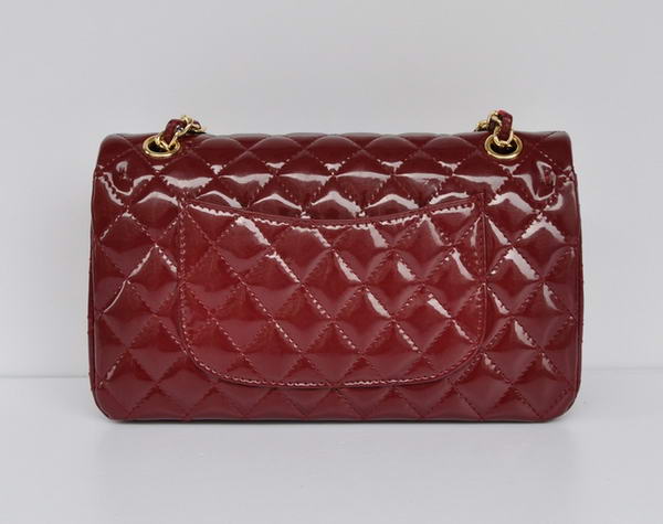 Cheap Chanel 2.55 Series Flap Bag 1112 Maroon Patent Leather Golden Hardware