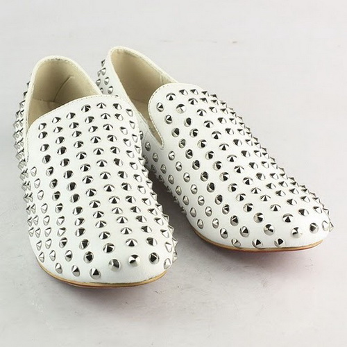 Christian Louboutin Rollerboy Spikes Mens Shoes White 