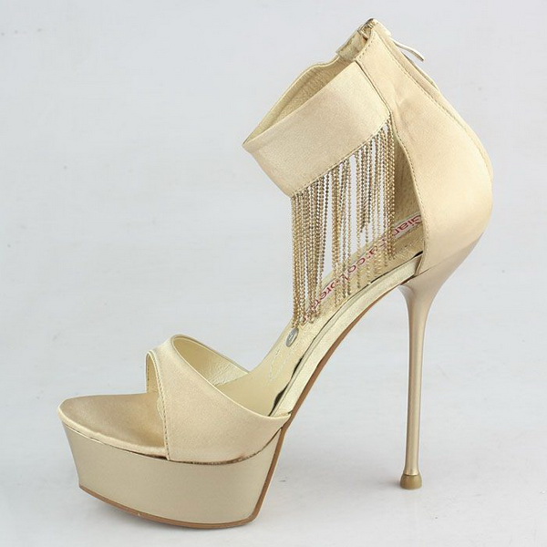 Gianmarco Lorenzi Open toe Platform Sandal Tassel Apricot