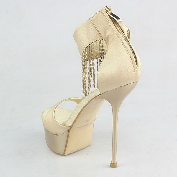 Gianmarco Lorenzi Open toe Platform Sandal Tassel Apricot