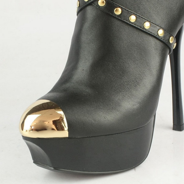 Gianmarco Lorenzi Studded Ankle Boots Sheepskin Black