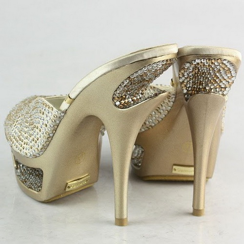 Gianmarco Lorenzi Apricot Rhinestone Cut-Out Platform