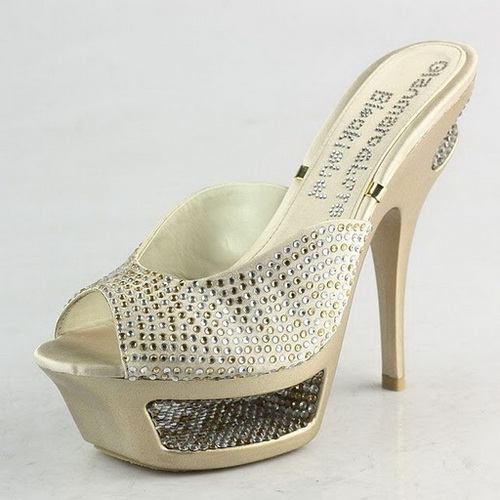 Gianmarco Lorenzi Apricot Rhinestone Cut-Out Platform