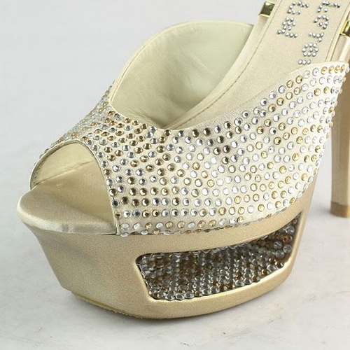 Gianmarco Lorenzi Apricot Rhinestone Cut-Out Platform