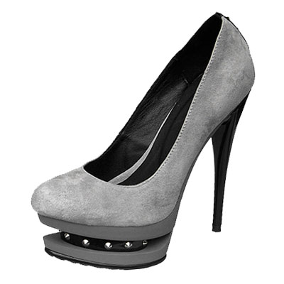 Giuseppe Lorenzi Pumps Double Platform Gray Suede