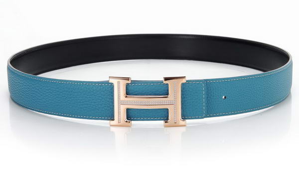 Hermes Belts Original Leather Diamond Everose Blue