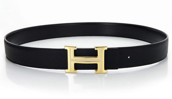 Hermes Belts Original Leather Diamond Golden Black