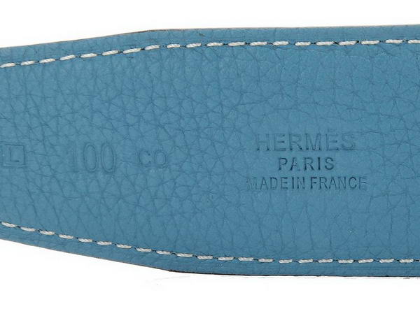 Hermes Belts Original Leather Diamond Golden Blue