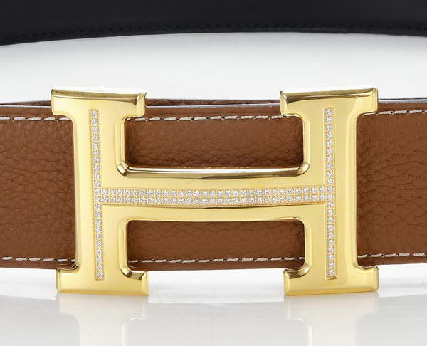 Hermes Belts Original Leather Diamond Golden Ochre