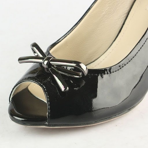 Prada Bow Detail Peep Toe Pumps Black