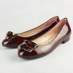 Prada Classics Patent Leather Knot Flats Red