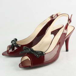 Prada Patent Contrast Bow Slingback Pumps Wine