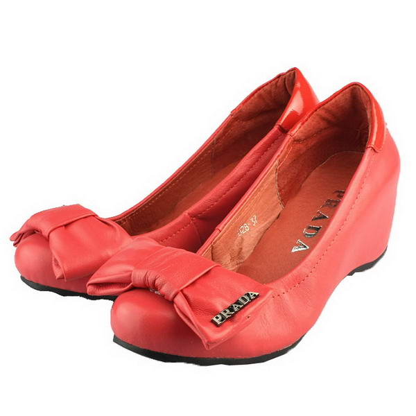 Prada Lambskin Leather Ballerina Flat 1F564D Red