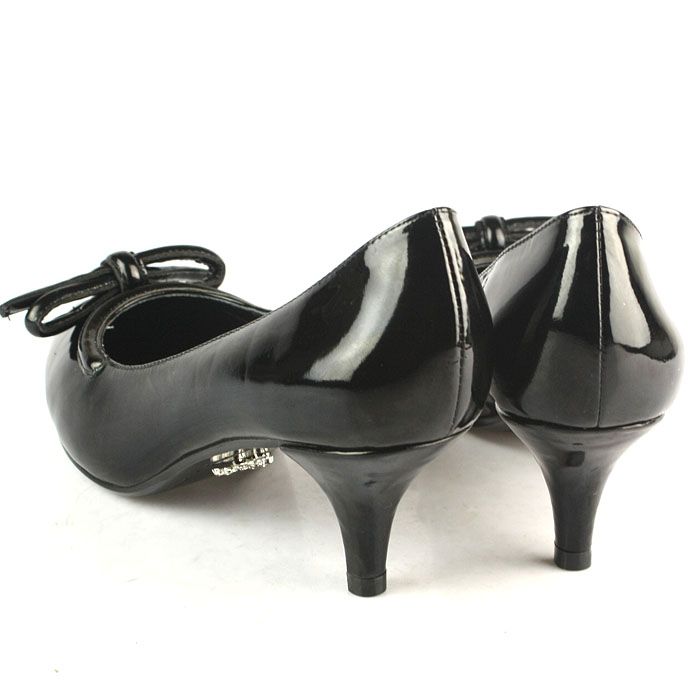 Prada Patent Leather Oversized Bow Pumps Black