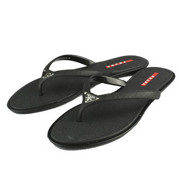 Prada Rubber Thong Sandal Black