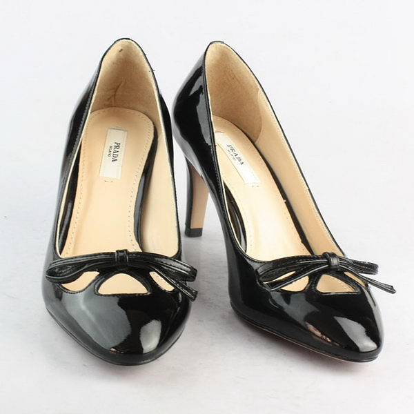 Prada Patent Leather Bow Pump PD090 Black