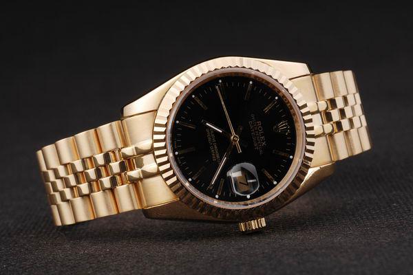 Rolex Datejust Golden&Black Stainless Steel Men Watch-RD2398