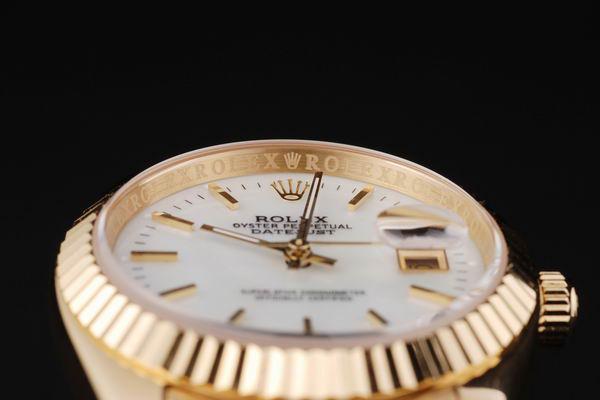 Rolex Datejust Golden&White Cutwork Stainless Steel Watch-RD2400