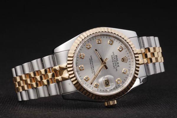 Rolex Datejust Golden Cutwork White Surface Watch-RD2369