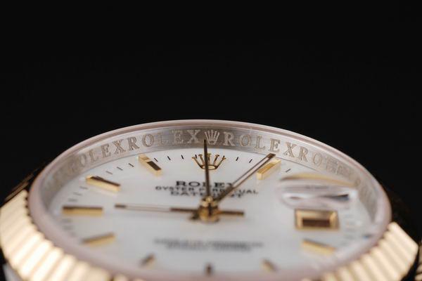 Rolex Datejust Golden Round Cutwork White Watch-RD2362