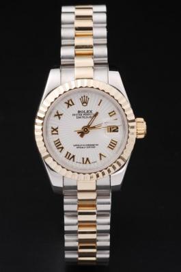 Rolex Datejust Mechanism Golden White Cutwork Watch-RD2374