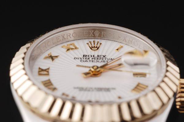 Rolex Datejust Mechanism Golden White Cutwork Watch-RD2374