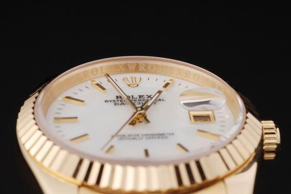 Rolex Datejust Mechanism Golden Bezel&White Surface Watch-RD2376