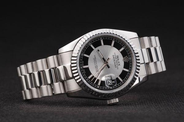 Rolex Datejust Mechanism Silver Bezel&Black Surface Watch-RD2414