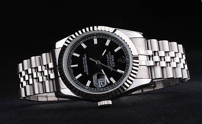 Rolex Datejust Silver Black 34mm Men Watch-RD3830