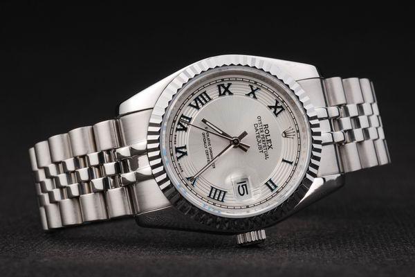 Rolex Datejust Silver White Surface Cutwork Watch-RD2391