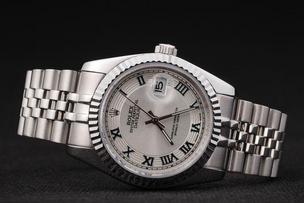 Rolex Datejust Silver White Surface Cutwork Watch-RD2391