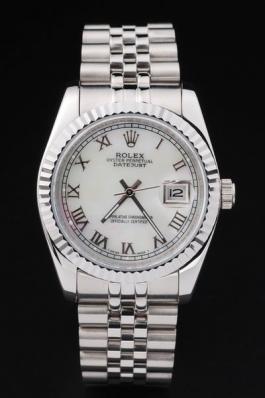 Rolex Datejust Silver Bezel White Surface Watch-RD2395