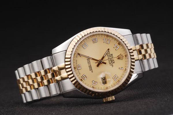 Rolex Datejust Stainless Steel Golden Surface Watch-RD2385