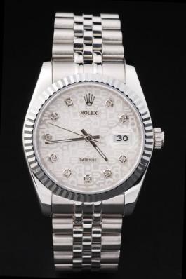 Rolex Datejust Stainless Steel White Cutwork Watch-RD2389