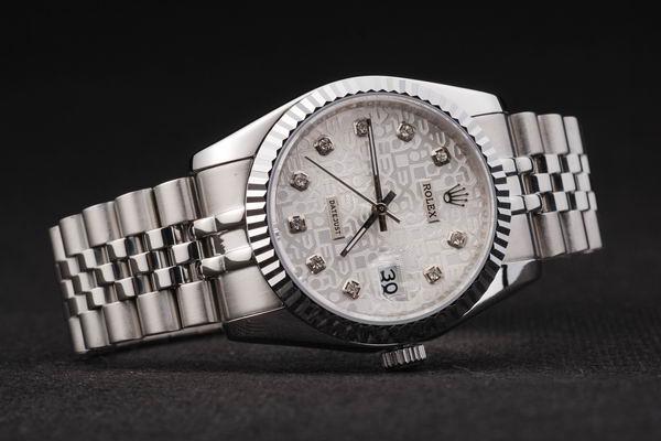 Rolex Datejust Stainless Steel White Cutwork Watch-RD2389