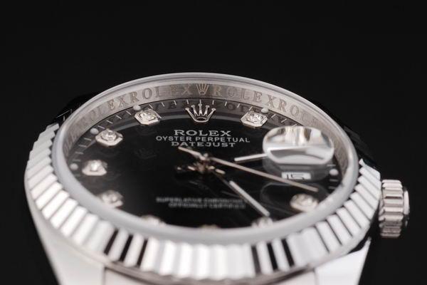 Rolex Datejust Swiss Mechanism Silver Black Watch-RD2379