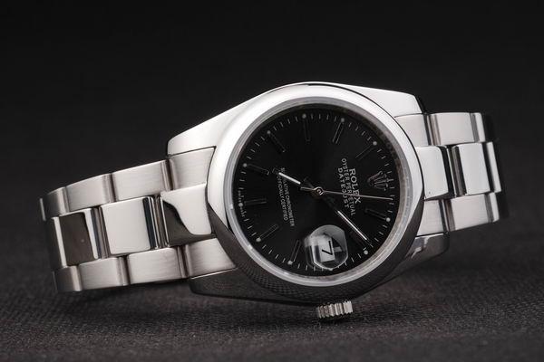 Rolex Datejust Swiss Mechanism Silver Black Watch-RD2381