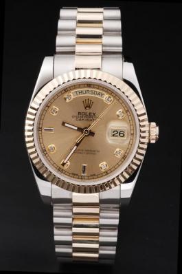 Rolex Day-Date Golden Surface Round Cutwork Watch-RD2427