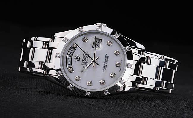 Rolex Day-Date Round Cutwork White Surface Watch-RD3846