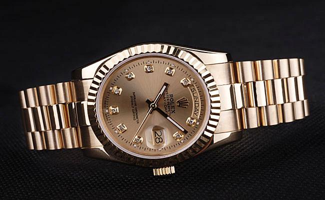 Rolex Day-Date Stainless Steel Golden Surface Watch-RD3828