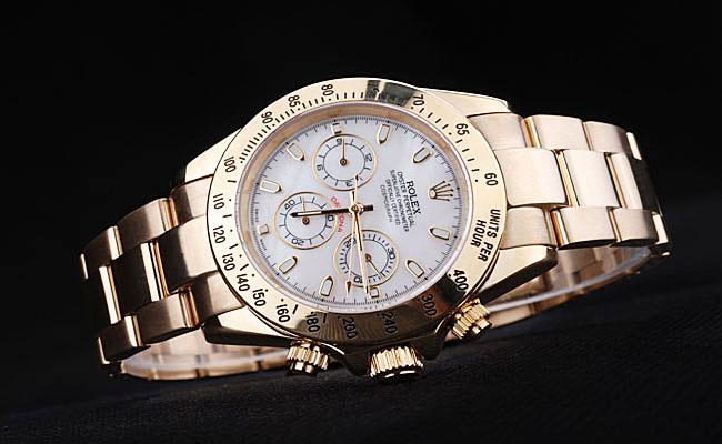 Rolex Daytona Mechanism Golden Bezel White 38mm Watch-RD3831