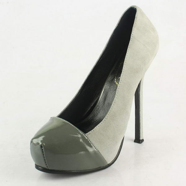 Yves Saint Laurent Suede and Patent Pumps Grey