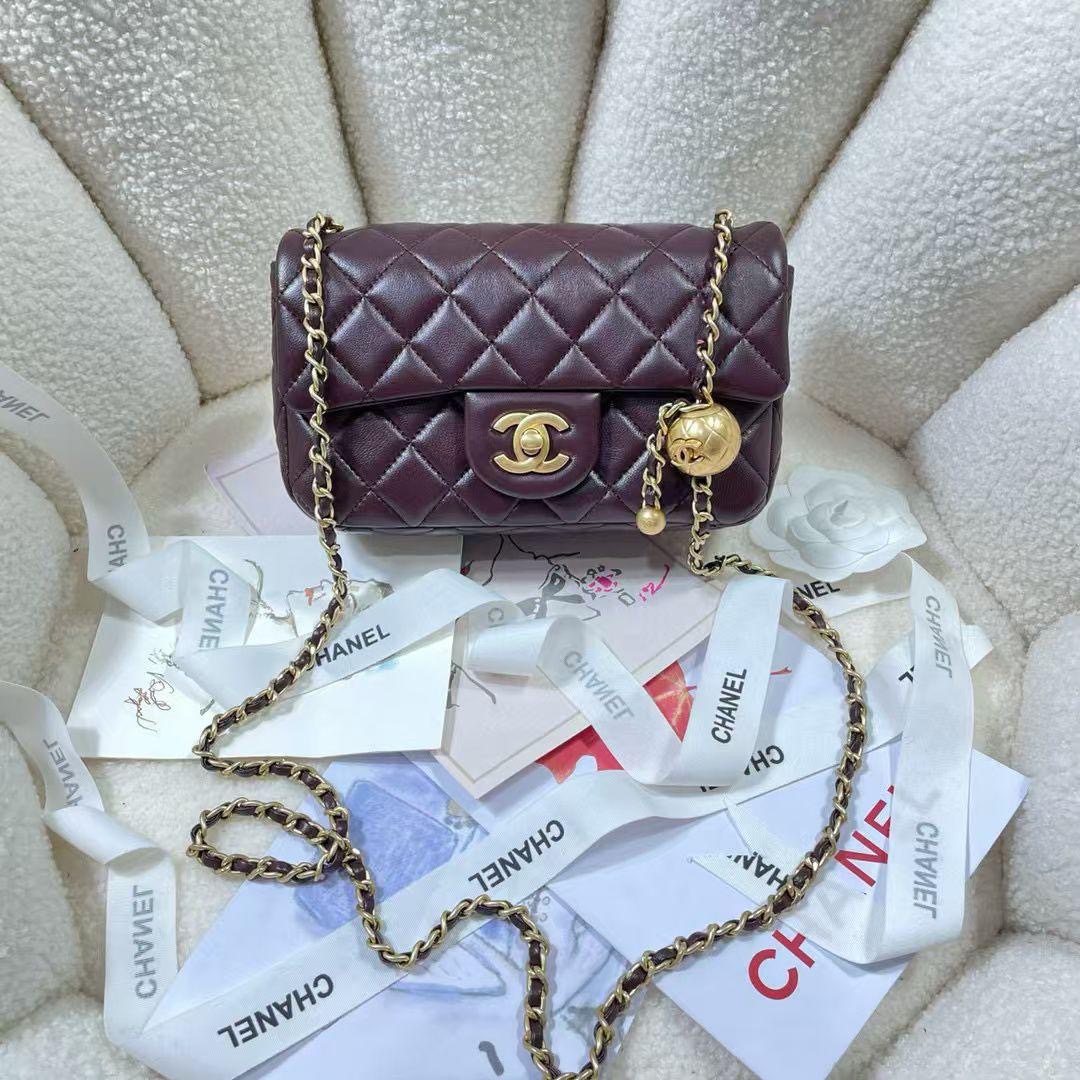 Chanel SMALL FLAP BAG AS1787 wine