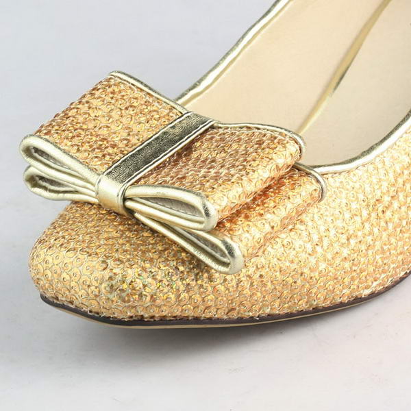 miu miu Rigid Sequined Bow Pump Gold